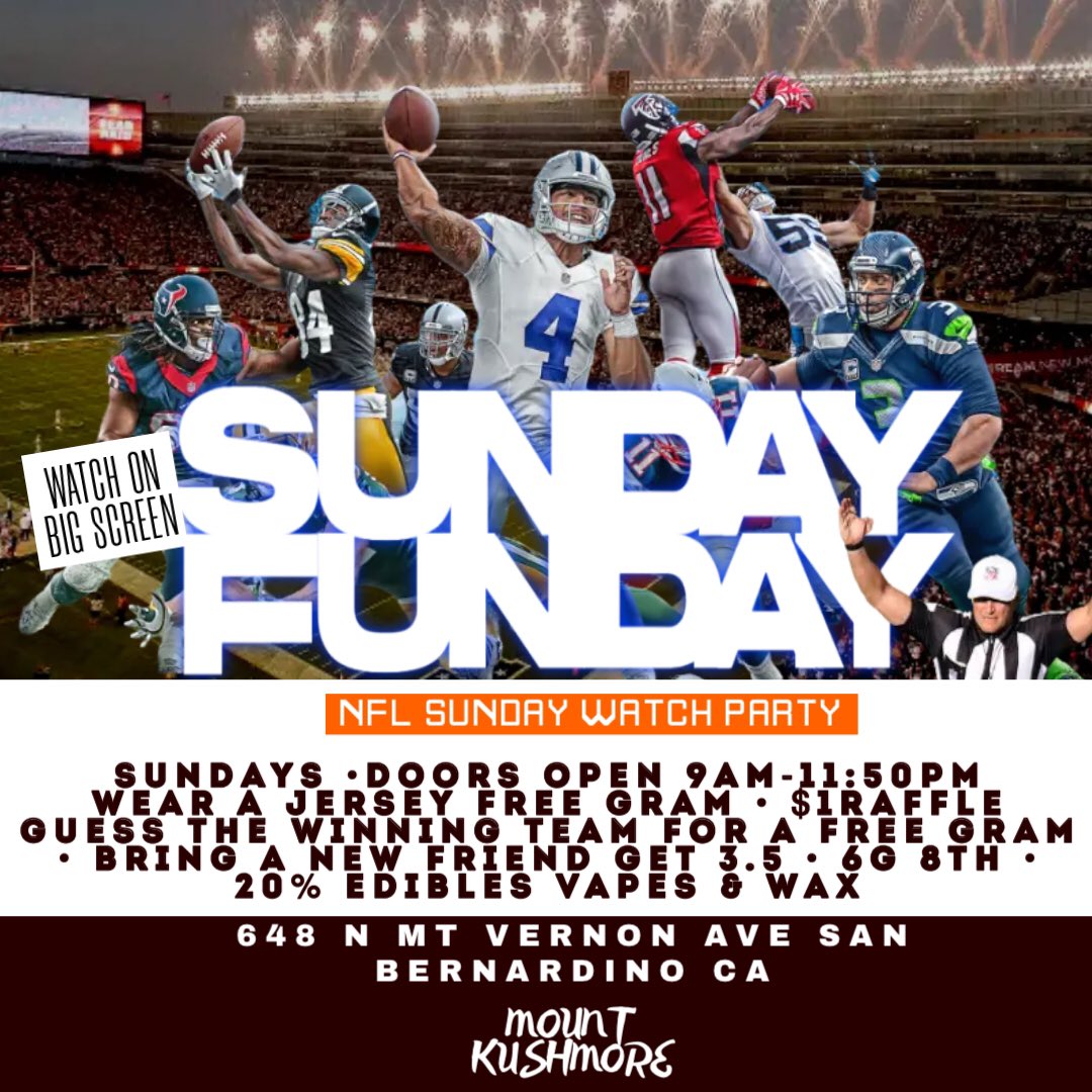 Wear a jersey🏈 on sundays for an extra gram for free🔥 $1 raffles and win a free gram if you can guess the winning team