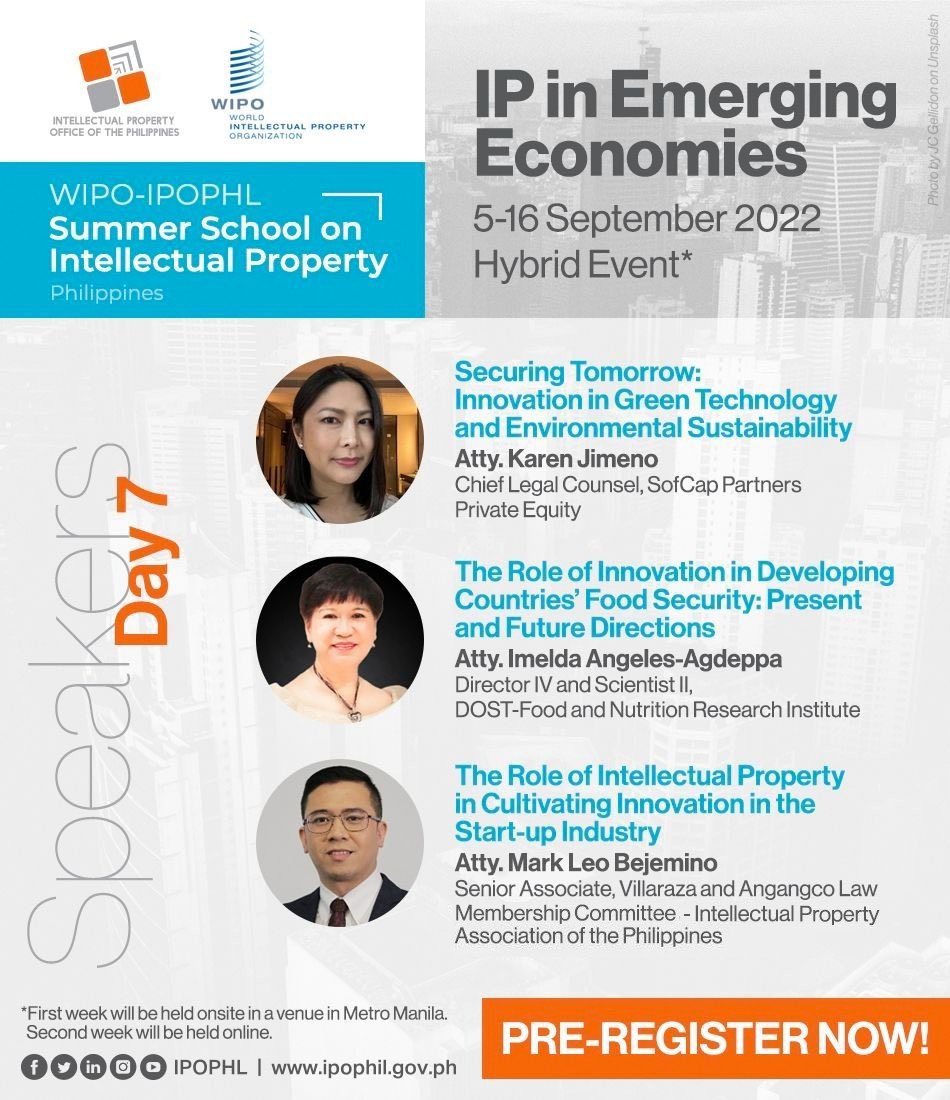 AttyKarenJimeno's tweet photo. Lecturing today on “Innovations in Green Technology &amp; Environmental Sustainability” for Day 7 of the World Intellectual Property Organization-Intellctual Property Office Philippines (WIPO-IPOPHL) Summer School. See you later students! 

#wiposummerschool https://t.co/qeKaVIAGH6