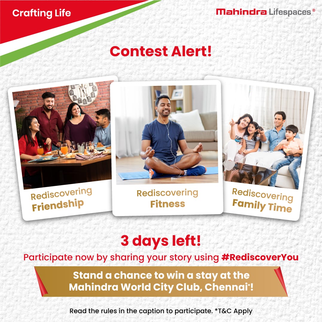 life_spaces's tweet photo. #ContestAlert
Home is where we rediscover our passion and bonds. To participate, follow these rules:
- Share your stories as a post using #RediscoverYou on your public Facebook, Instagram, or Twitter
- Tag &amp; follow Mahindra Lifespaces on all handles

*T&amp;C: https://t.co/1w0A5ZUHsY https://t.co/91YGVM94s6