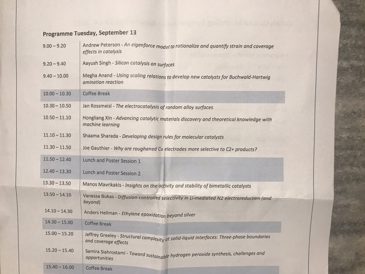 CompCatJYU's tweet image. Getting ready for the second day of #cat70norskov Catalysis and Modeling symposium. A full day of interesting talks ahead.
