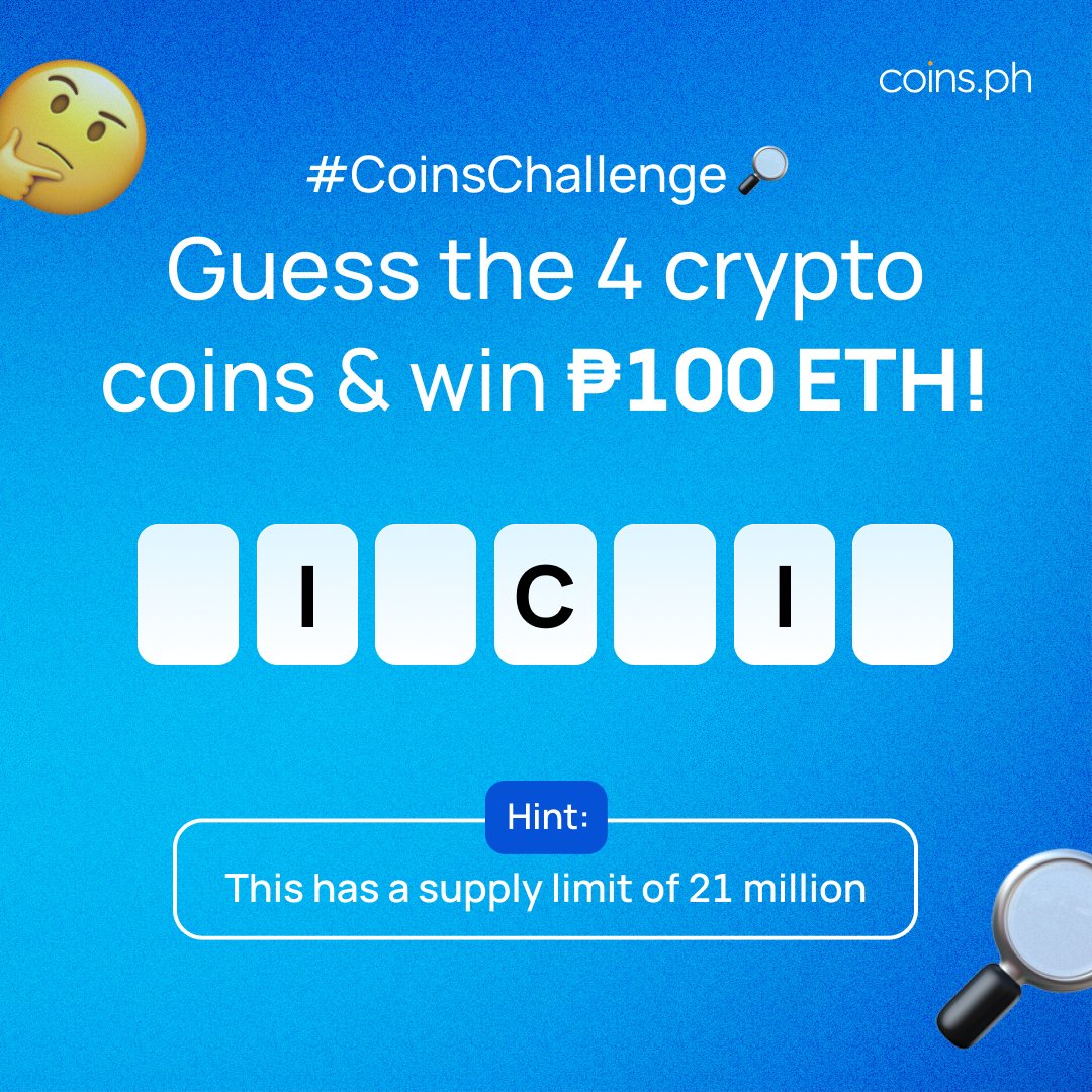 coinsph's tweet photo. #CoinsChallenge: Guess all 4 crypto tokens &amp; get a chance to win ₱100 in $ETH!

Hint: #WednesdayWisdom 😉 

1️⃣ Follow @coinsph
2️⃣ 💙 this post
3️⃣ Quote RT with your answers
 
⏰ Sep 13-16, 2022
🎁 1 lucky winner will win ₱100 in $ETH
 
*Please ensure that your profile is public https://t.co/5FbRvzhyNU