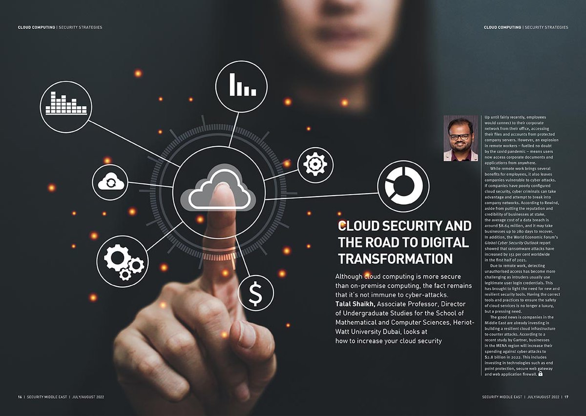 smemag's tweet photo. Talal Shaikh from Heriot-Watt University Dubai looks at #CyberSecurityStrategies to improve your organisation’s #CloudSecurity https://t.co/TAWp0PjtYz
#UnauthorisedAccess #Cloud #SecuringTheCloud #ResilientCloudInfrastructure https://t.co/Ro2vgJnBvA