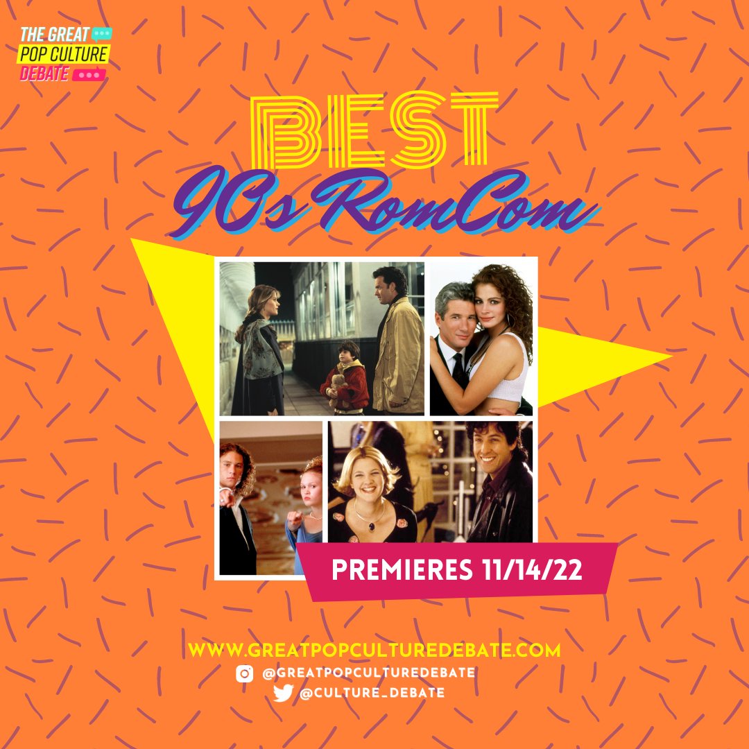 culture_debate's tweet photo. Next @EricRezsnyak @ammamarfo @jchenwriter and @joelletb will have you at "Hello" with Best 90s RomCom, debuting Monday 11/14 (Part 1 exclusively on @Patreon Fri 11/11). We love it when they let her shop! (10/12) #90s #1990s #90sfilm #romcom #RomanticComedy #90sromcom #podcast https://t.co/cTerBTPFW6