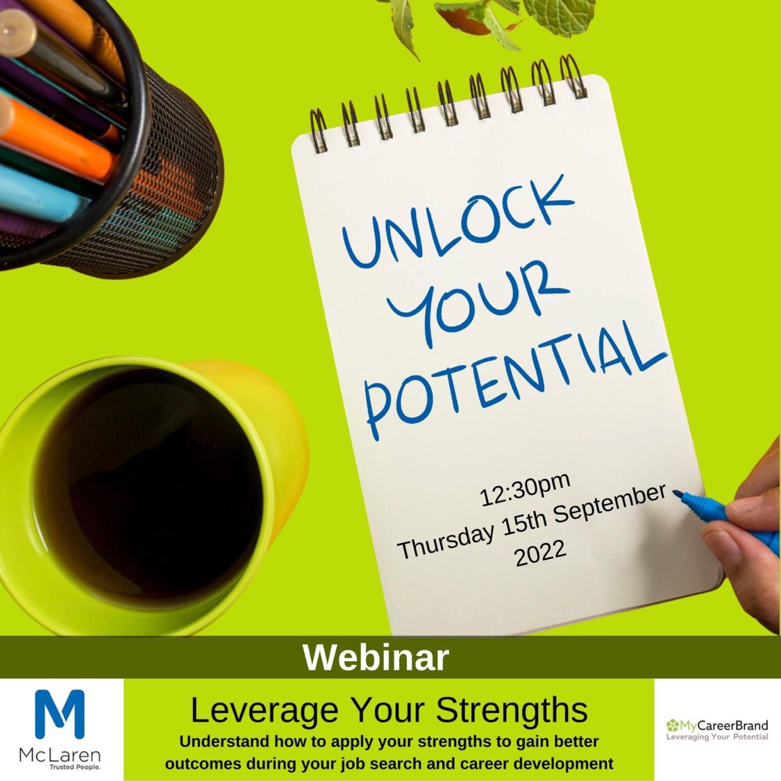 Free Webinar this Thursday (15th Sept, 12:30pm NZT)
Leverage Your #Strengths for #job #interviews, #career development and progression. Unlock your potential!

Register here:
lnkd.in/g8k-dcCn