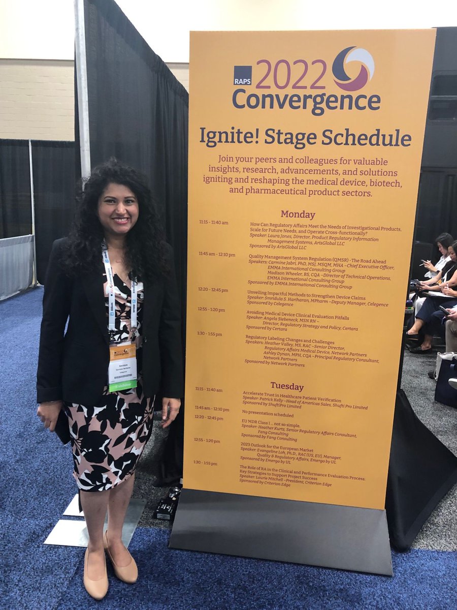 celegence's tweet photo. Earlier today, Celegenceโs Subject Matter Expert, Smridula Hariharan presented a trending regulatory topic titled โUnveiling Impactful Methods to Strengthen Device Claimsโ to the @RAPSorg audience at the Ignite! Stage. #raps #rapsconvergence #RAPS2022 #CAPTISโข #regulatory https://t.co/ggk6h6Mjn6