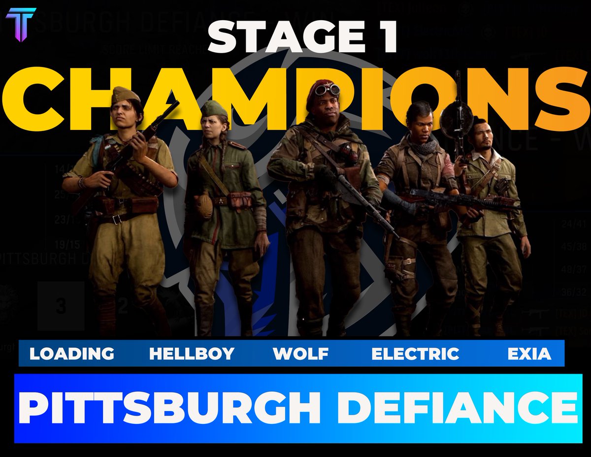 TraumaOrg's tweet photo. The Pittsburgh Defiance are the #TraumaLeague Season 4 Stage 1 Champions after beating the Texas Sharks 4-2. 

🏆@cloading_8 
🏆@FTPHellboy 
🏆@wolf13thebeazt 
🏆@ElectricMC_3 
🏆@mikecmplx 

Congratulations! https://t.co/O6ZEXCjT39