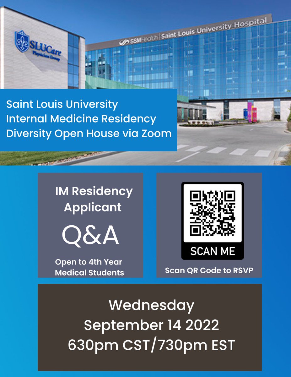 Christian Hendrix, MD She/Hers (@chenni2032) on Twitter photo Looking forward to our upcoming SLU IM URM Open House. Please continue to share!
#MedTwitter #Match2023 <a href="/SNMA/">The Student National Medical Association (SNMA)</a> <a href="/SNMARegion2/">SNMA Region II</a> <a href="/PrjDiversifyMed/">Project Diversify Medicine</a> Looking forward to our upcoming SLU IM URM Open House. Please continue to share!
#MedTwitter #Match2023 <a href="/SNMA/">The Student National Medical Association (SNMA)</a> <a href="/SNMARegion2/">SNMA Region II</a> <a href="/PrjDiversifyMed/">Project Diversify Medicine</a>
