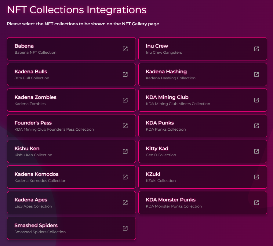 It's really a #NFT Season in #Kadena ecosystem 🚀

Kadefi.money will make it easy for anyone in #Kadena to track all the NFTs you minted/bought 💪💪

Here are all the NFT collections we have integrated with 🎉🎉

 kadefi.money/integrations