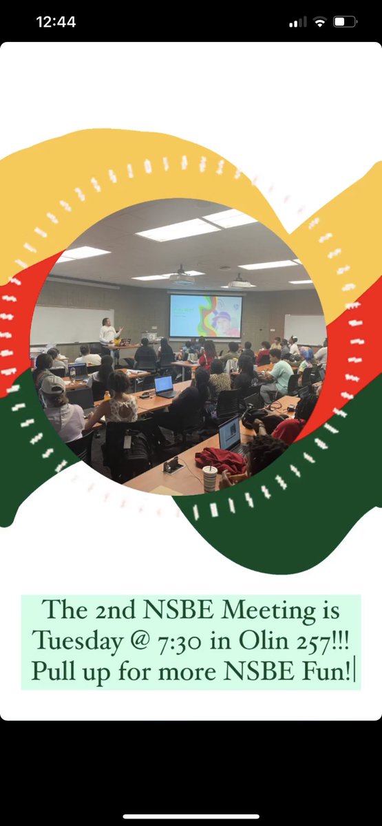 Our second NSBE Meeting is happening Tuesday!! Follow us on instagram for earlier updates!! We hope to see you there!!
