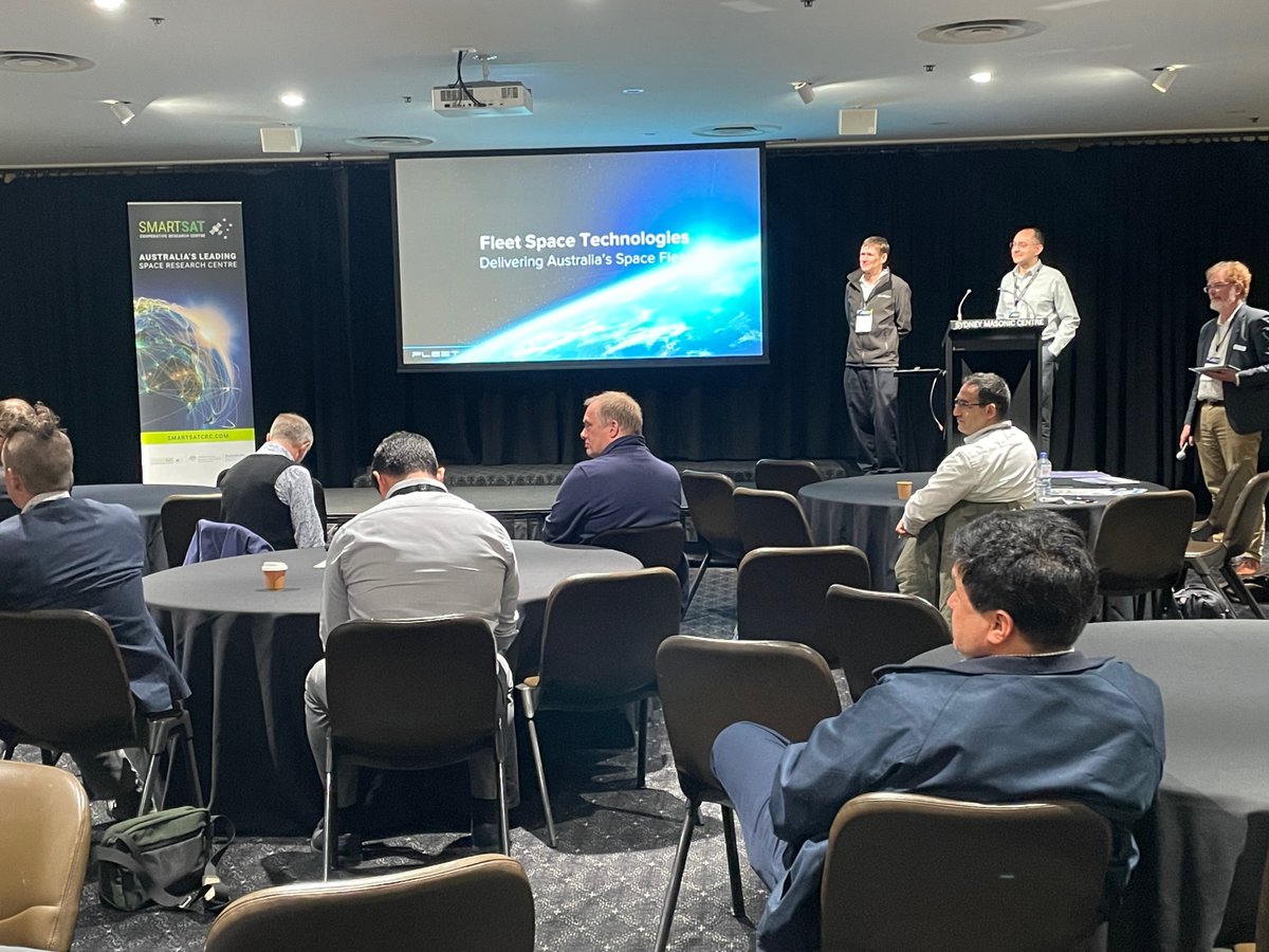 SmartSatCRC's tweet photo. This afternoon's round of Technical Sessions explored @SmartSatCRC projects in the field of Onboard Processing and Earth Observation Instruments, and Communications and Platforms. 

#SSCRC22 #Conference #AuSpace #SpaceIndustry #Event #Space #TechnicalSessions #EarthObservation https://t.co/3oqd9h9zV8