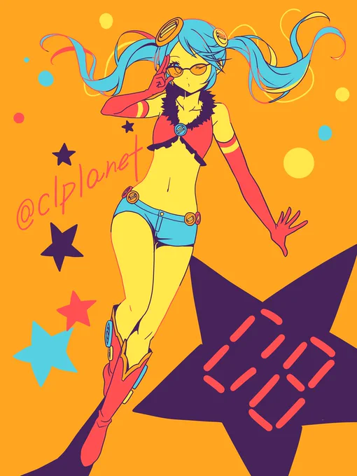 月水金に5色でミクさんを描いてくシリーズ 8#初音ミク #HatsuneMiku 