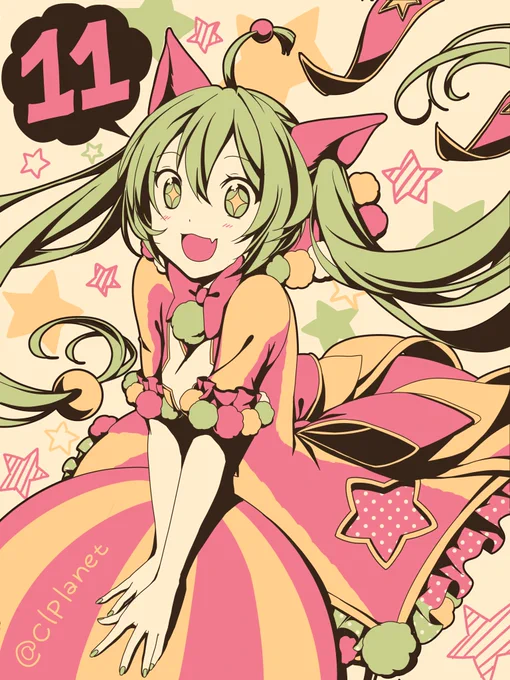 月水金に5色でミクさんを描いてくシリーズ 11#初音ミク #HatsuneMiku 