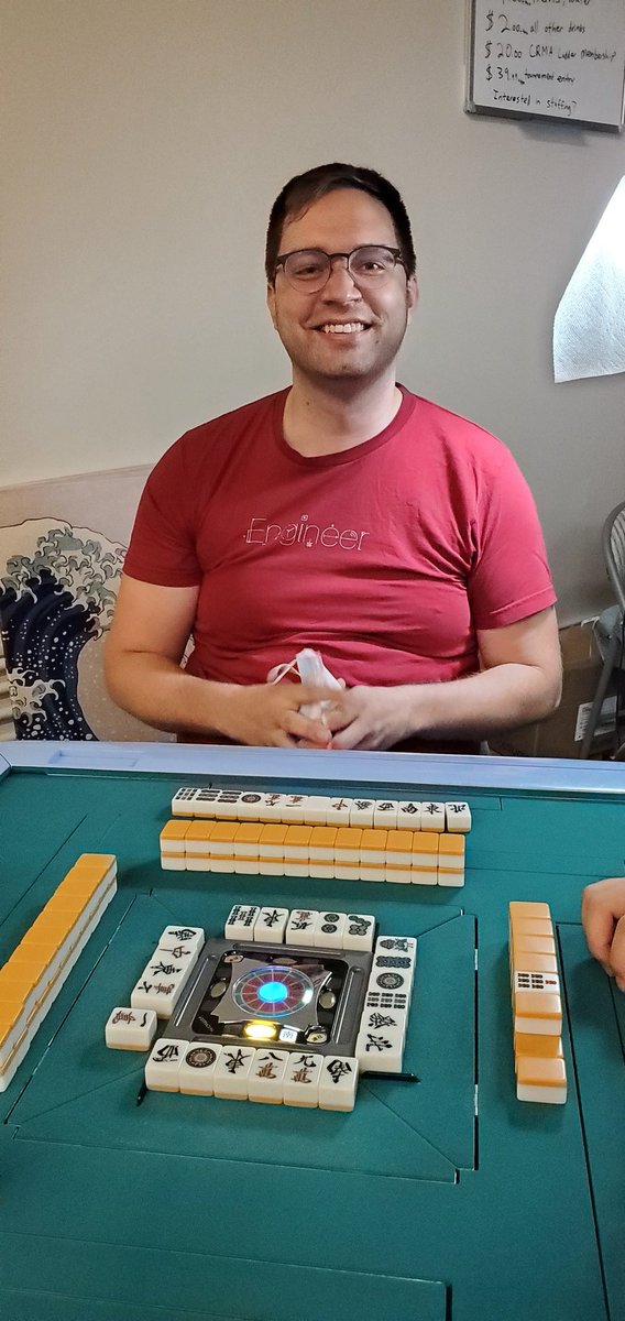 And another kokushi for Chris, this time in league! Turn 5 tenpai!!!