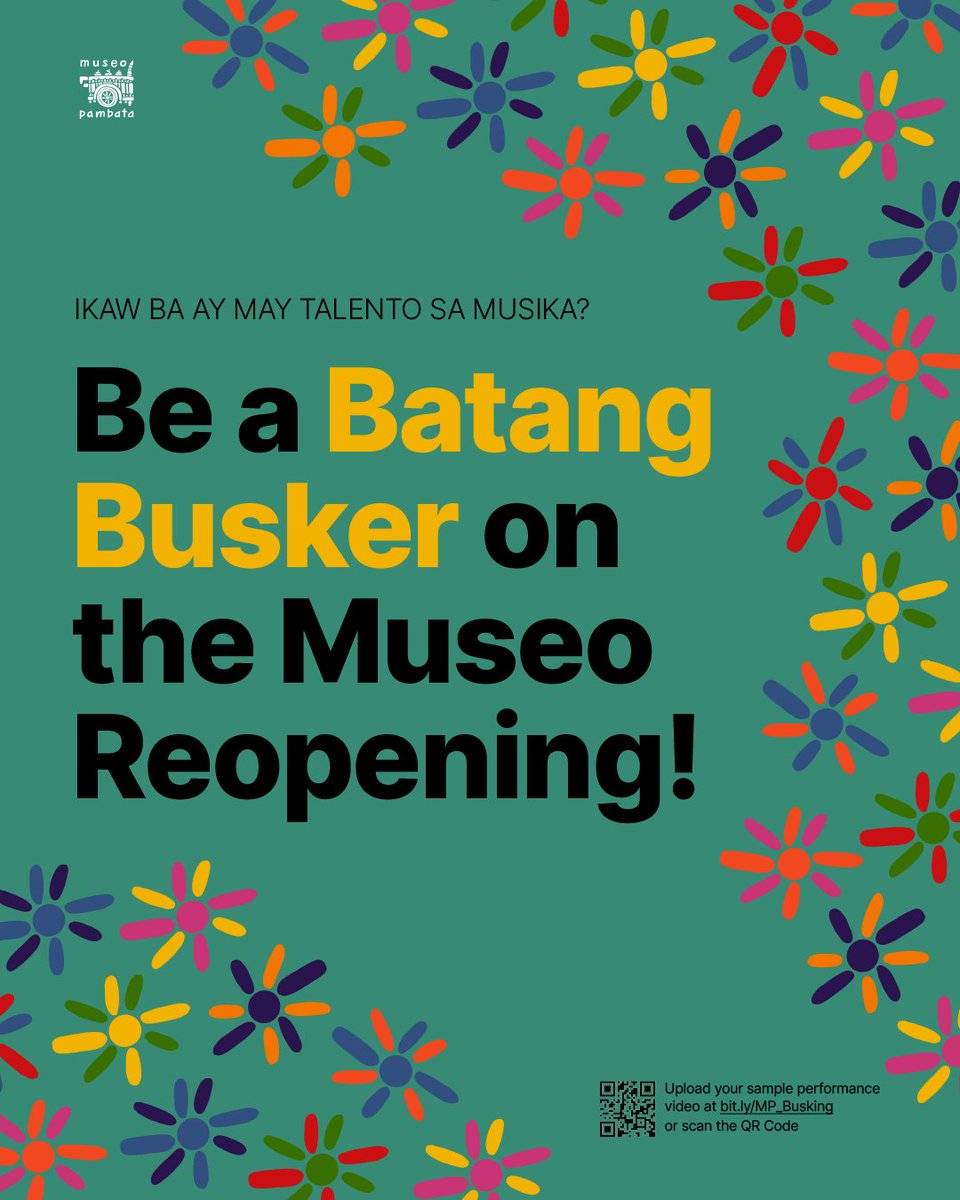 Mic test, 1, 2, 3! Be a Batang Busker at the Museo Reopening on September 25! 🎤🎸

Send us your sample performance video at bit.ly/MP_Busking