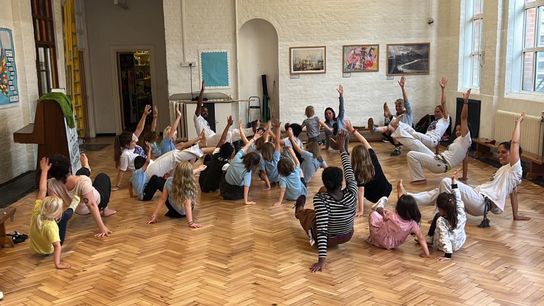 malmesburypri's tweet photo. The weather on Friday didn’t stop @GETOUTCHARITY ‘s event at Malmesbury. Capoeira was great fun 🤩 
Be The Best You Can Be #BTBYCB #school #education #teachers #london #primaryschool #towerhamlets #edutwitter #capoeira https://t.co/sNMPuzC184