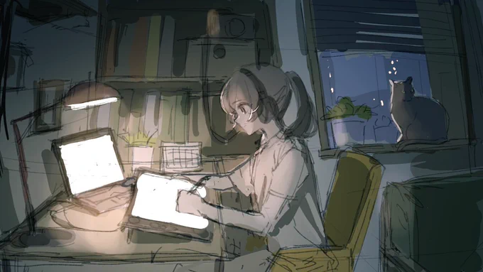 絵を描いたり、勉強したりの作業用BGM動画作ってます、お楽しみに 