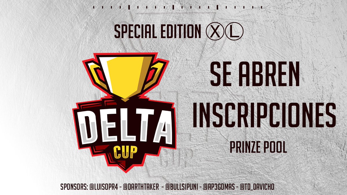 Delta Cup (@deltacup_2) on Twitter photo #CR • Abrimos inscripciones!
28 Cupos 🎫
🖇 | forms.gle/UXHJgF8SjxEsdu…
✔Seguirnos
✔Seguir a @LuisOpr4
✔Seguir a <a href="/darthtaker/">Darthtaker</a>
✔Seguir a <a href="/BullsIPuni/">Bulls I Puni</a>
✔Seguir a <a href="/Ap3Gomas/">Gomas</a>
✔Seguir a <a href="/TD_DAVICHO/">ᴅᴀᴠɪᴄʜᴏ</a>
Dar MG ♥️ & RT 🔃
Prizepool: 💰 #CR • Abrimos inscripciones!
28 Cupos 🎫
🖇 | forms.gle/UXHJgF8SjxEsdu…
✔Seguirnos
✔Seguir a @LuisOpr4
✔Seguir a <a href="/darthtaker/">Darthtaker</a>
✔Seguir a <a href="/BullsIPuni/">Bulls I Puni</a>
✔Seguir a <a href="/Ap3Gomas/">Gomas</a>
✔Seguir a <a href="/TD_DAVICHO/">ᴅᴀᴠɪᴄʜᴏ</a>
Dar MG ♥️ & RT 🔃
Prizepool: 💰