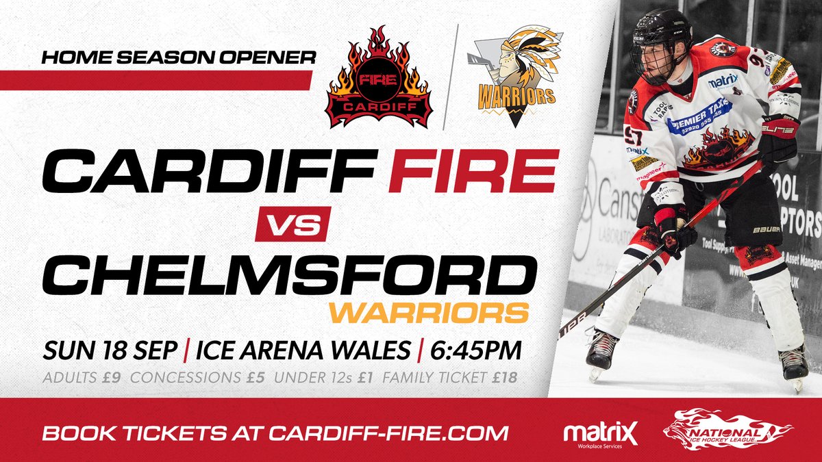 CardiffFireIHC's tweet image. ✨🎟️ WIN A PAIR OF TICKETS 🎟️✨

𝗥𝗲𝘁𝘄𝗲𝗲𝘁 &amp;amp; 𝗟𝗶𝗸𝗲 this tweet for your chance to win 2️⃣ tickets for this Sunday’s home season opener at Ice Arena Wales in Cardiff Bay 🔥

Prize draw closes on Saturday at 1PM. T&amp;amp;Cs below. Good luck 🤞

Book here 👉 bit.ly/Fire-Tickets