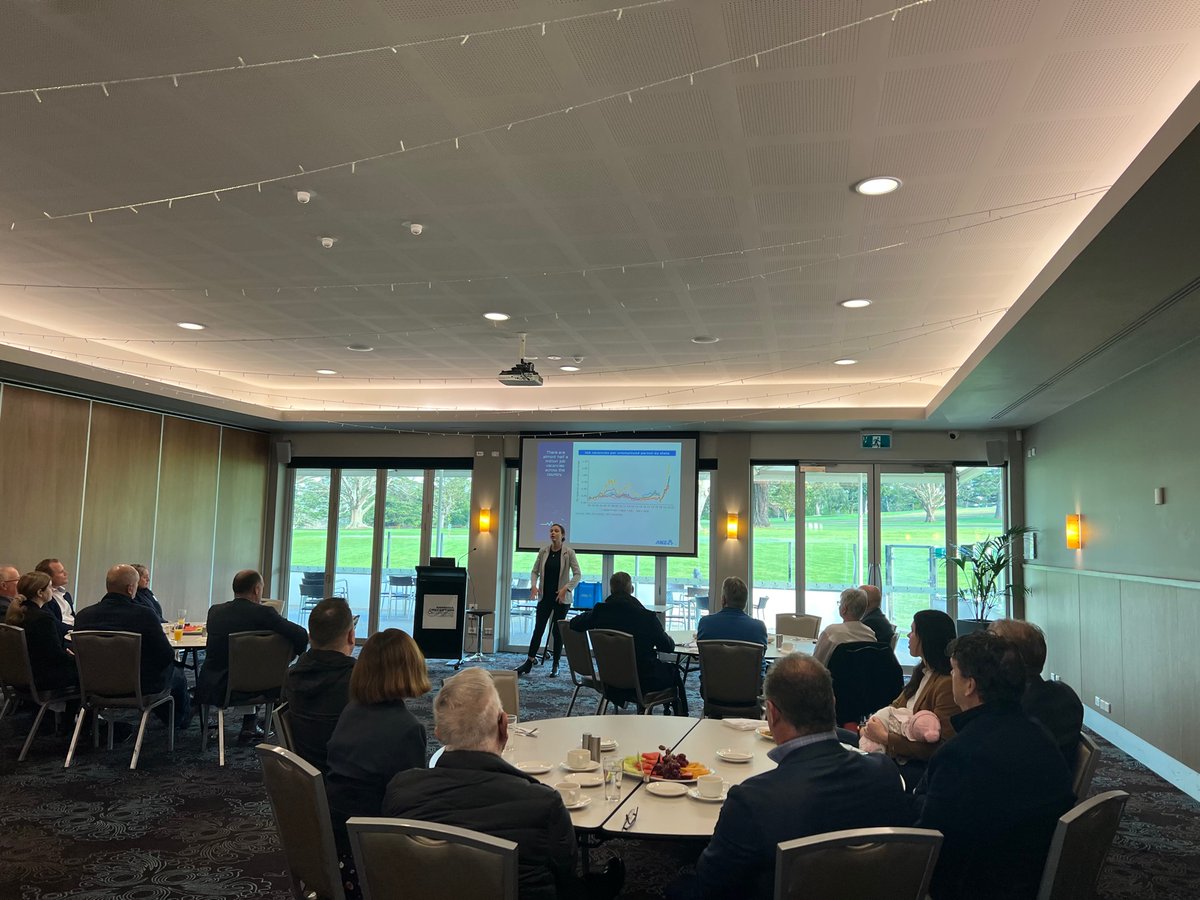 Great to hear from <a href="/AdelaideTimbrel/">Adelaide Timbrell</a> &amp; <a href="/nich_costello/">Nicholas Costello</a>  at our Gippsland breakfast seminar, regarding 🇦🇺 economy, ANZ market outlook &amp; interest rates update. Was very interesting and learnt a lot. For more market information don’t forget to follow <a href="/ANZ_Research/">ANZ_Research</a>