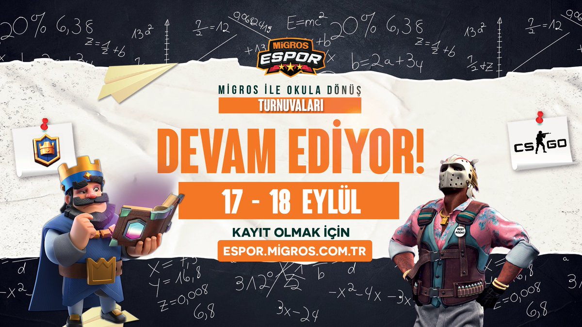 MofGamers's tweet photo. Migros İle Okula Dönüş Turnuvaları Devam Ediyor!

17 Eylül - 1.500 TL Migros Alışveriş Çeki Ödüllü Clash Royale 
18 Eylül - 1.500 TL Migros Alışveriş Çeki Ödüllü CS:GO

Ödüllü turnuvalara kayıt olmak için https://t.co/062VhV3wNw ziyaret edebilirsiniz.🧡 https://t.co/UtdvHCDPsq