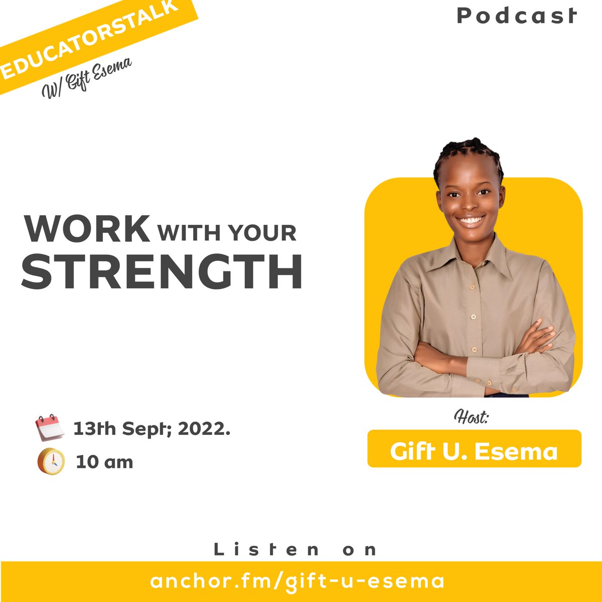 About today's episode: 
This episode explains how you need to make your area of strength become an habit by ensuring that you actively use them while studying. Listen to know more.

anchor.fm/gift-u-esema/e…

#strength #learning #academics #education #educators #learners