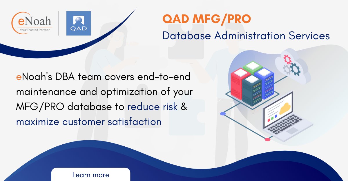 enoahisolution's tweet photo. eNoah's DBA team covers end-to-end maintenance and optimization of your MFG/PRO database!
Learn more: https://t.co/sj8wevQRKc
#QAD #MFGPro #progress #database #erpconsulting #businessgrowth #erpsystem #enoah https://t.co/kCqllLd5WL