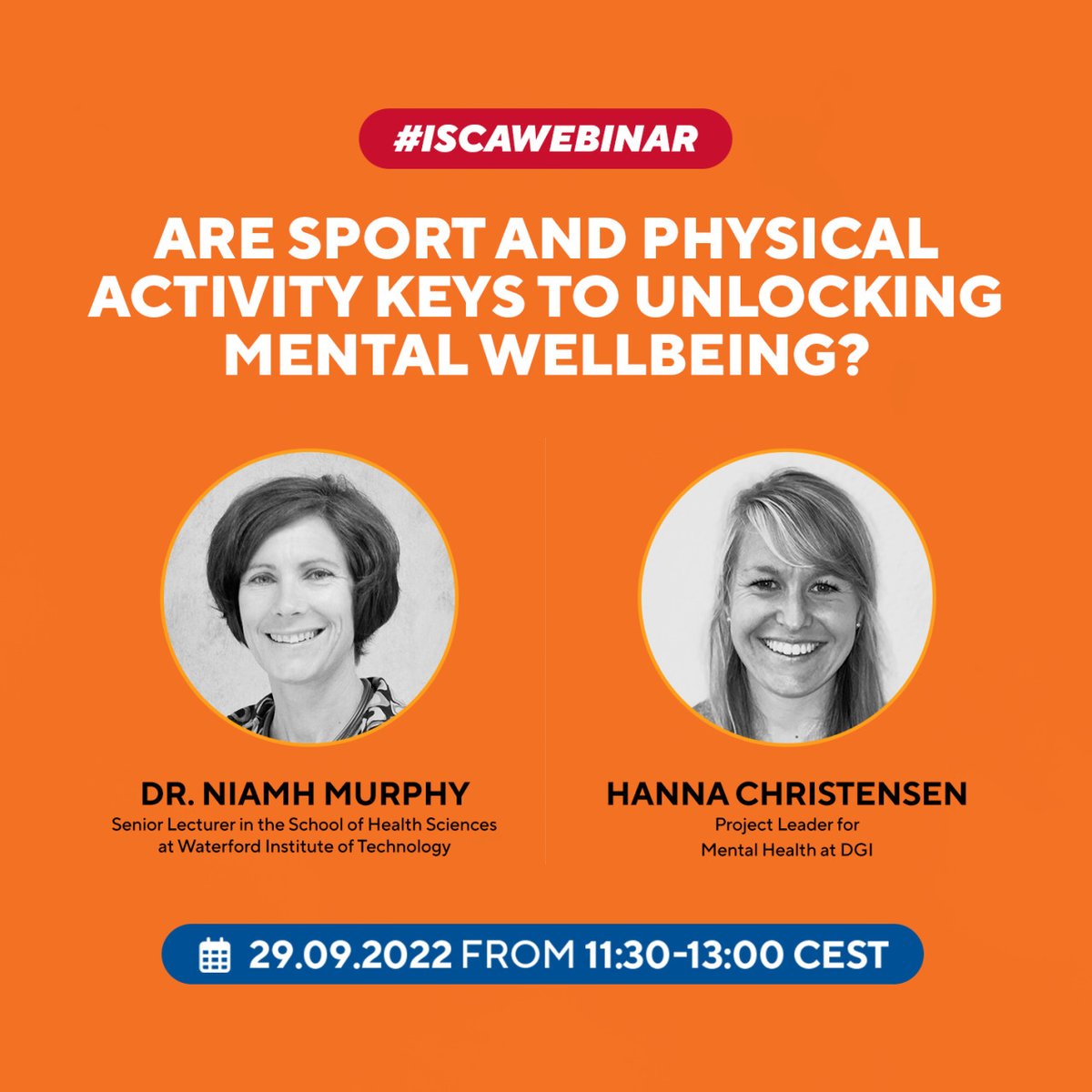 Are sport and #PhysicalActivity keys to unlocking #MentalWellbeing? Join our webinar where <a href="/ISCA_tweet/">ISCA</a> and Health-Enhancing Physical Activity (HEPA) Expert Group will explore how sport and PA can help boost mental wellbeing 💚 bit.ly/3RPg5a3 #HealthyLifestyle4All