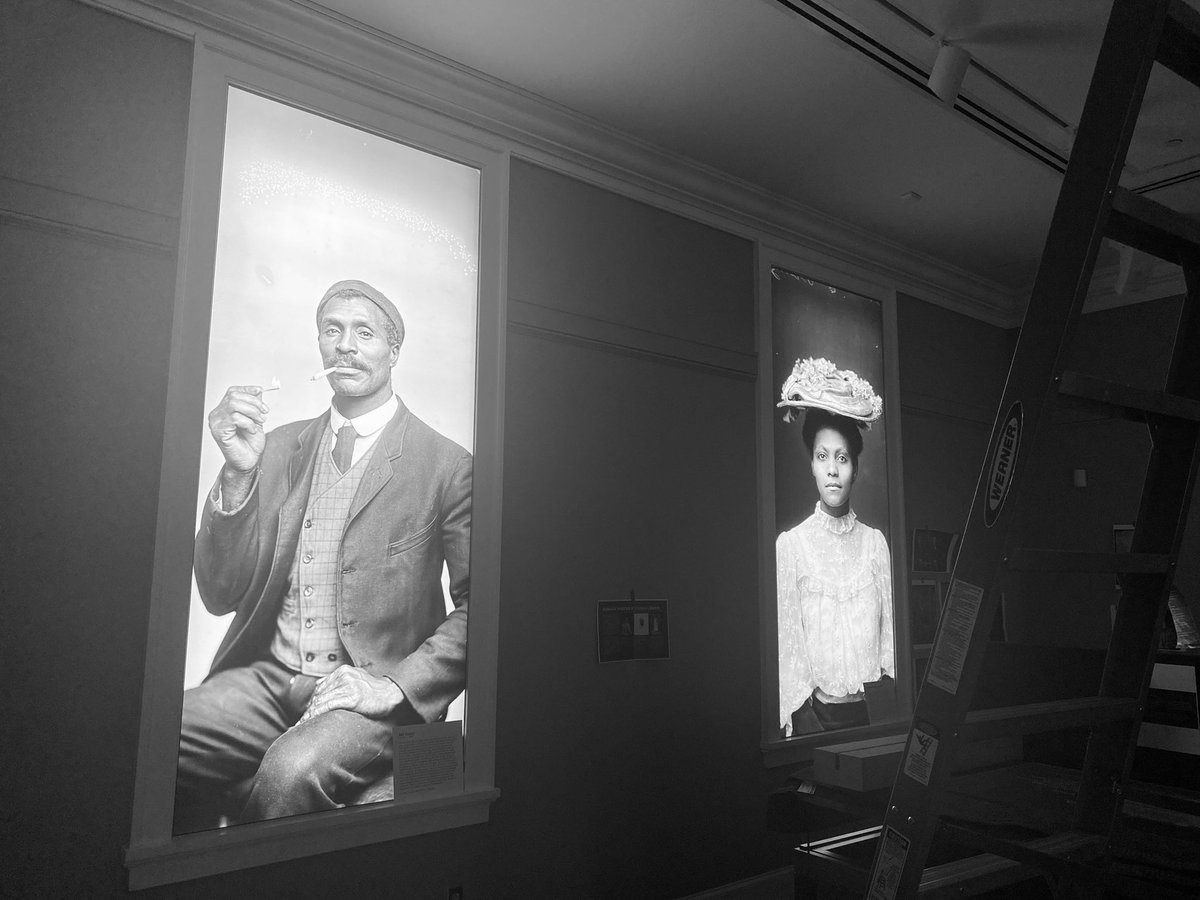 RareUVA's tweet photo. Behind the scenes for the final stretch of installation for #VisionsOfProgress, our new exhibition in partnership with @HolsingerPhotos 

Join us for the opening celebration on Thursday 9/22! Register for free tickets: https://t.co/2P8y2qU1dP https://t.co/W24rP9KqPX