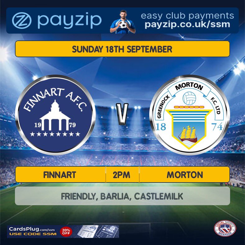 Sunday we have a friendly against Greenock Morton pro youth at Barlia in Castlemilk. 2pm kick off.  💪🏼🔵⚫️⚽️