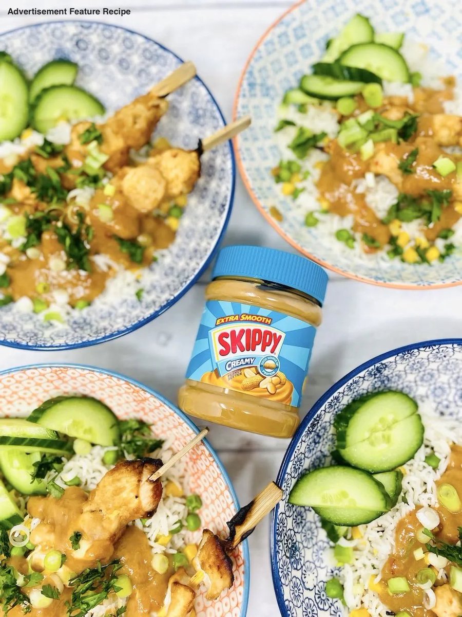 AD| Our smoothly satisfying SKIPPY® Peanut Butter Chicken Skewers are a total dream to eat – super easy and great for kids to help out with in the kitchen! #KidsTakeOverTheKitchenDay <a href="/SkippyBrandUK/">SKIPPY® Peanut Butter</a>