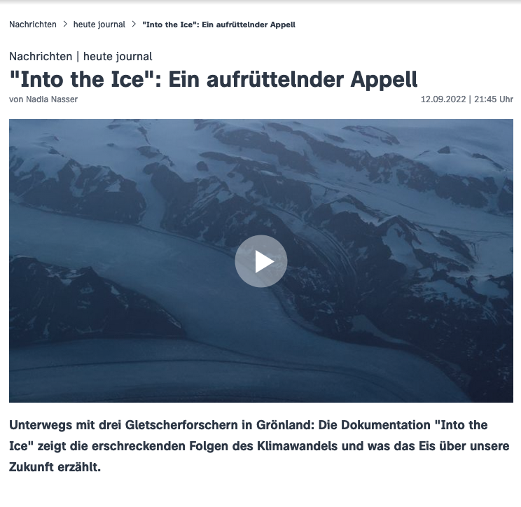 riseandshine_de's tweet photo. Spannender Beitrag im #ZDF #heutejournal über INTO THE ICE!⁠

https://t.co/P6D7QZKMfW

Kinostart diesen Donnerstag in 75 Kinos 🎬🍿⁠

Empfohlen von ⁠ @wwf_deutschland
⁠

#demnächstimkino #INTOTHEICE #forschung #klima #gletscher #globaleerwaermung #meeresspiegel #naturgewalt https://t.co/Czvu3S4iJS