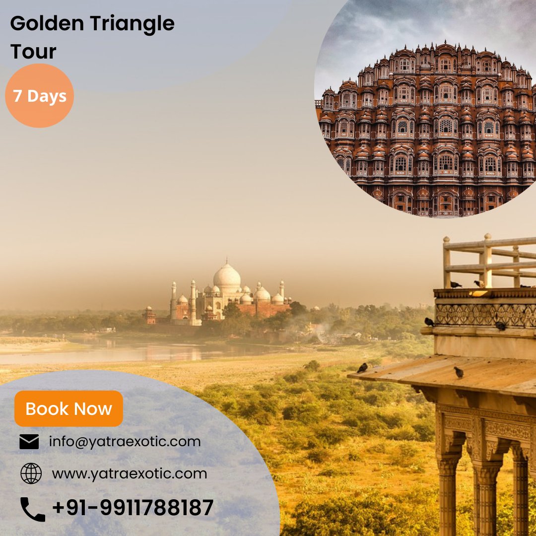 ExoticYatra's tweet photo. #indiatourism #goldentriangletour #goldentriangle #goldentriangleindia #tajmahal #incredibleIndia 

During the 7 days India, explore Delhi, Agra, Fatehpur Sikri, and Jaipur. The tourist circuit is known as the Golden Triangle.

https://t.co/OyBWIUiVX7 https://t.co/vGSPQllfBM