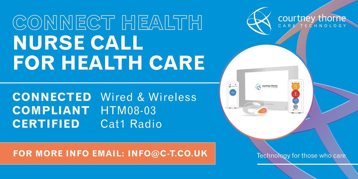ctcaretech's tweet photo. Courtney Thorne introduce the Connect Health Nurse Call System. Designed to meet the rigorous standards demanded by the NHS. Do your current systems meet these standards? Get in touch to find out how Connect Health does.

#health #nhs #Nursecall #Connect #HTM0803 https://t.co/Tie3Sm2Kjk