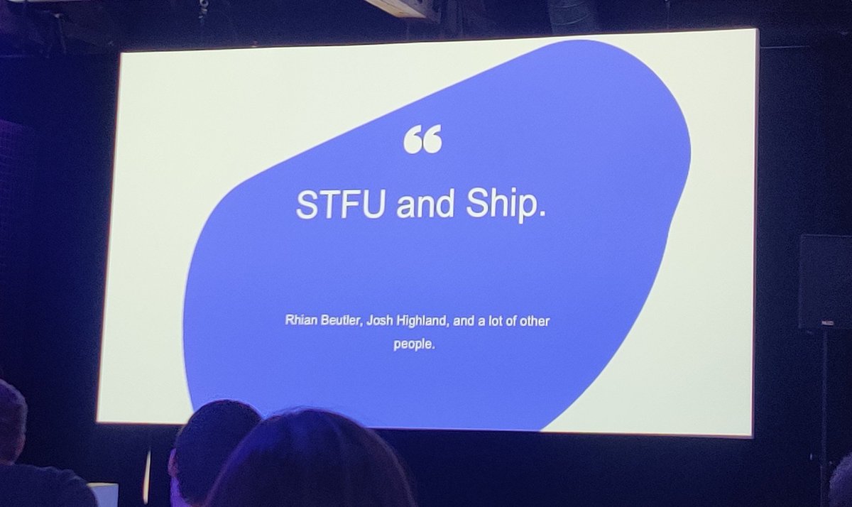 saxena_ashes's tweet photo. Shut up and Ship! Very valid advice from @rhiankatie of @fromgovalo at #shopifyunite
#ship #shipcode #shiptolearn https://t.co/qHTs3Bldkl