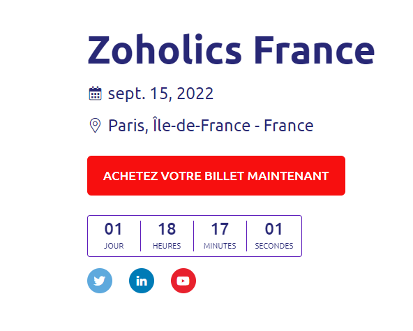 Vivasoft_FR's tweet photo. 🤙J-2 pour les #Zoholics
📅15 septembre à #Paris au New Cap Event Center à Paris 15ème.
Inscription👉https://t.co/BTw6A2YVn7
⏳-50% avec le code promo LAST_MINUTE https://t.co/eE7gBAvrIH