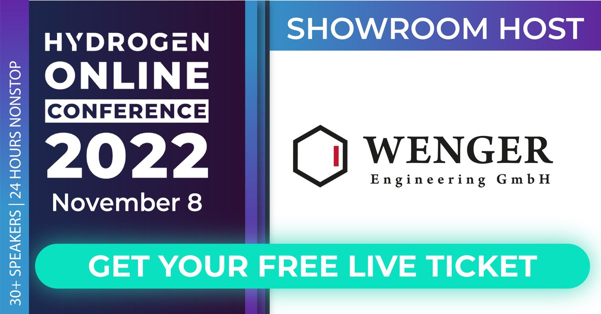 📢 Get your FREE ticket for the #HydrogenOnlineConference and check out the showroom of Wenger Engineering GmbH: hydrogen-online-conference.com.

#missionhydrogen #hydrogentechnology #powertogas #renewableenergies #saej2601 #hydrogenrefueling <a href="/WengerHydrogen/">Wenger Engineering #hydrogen</a>