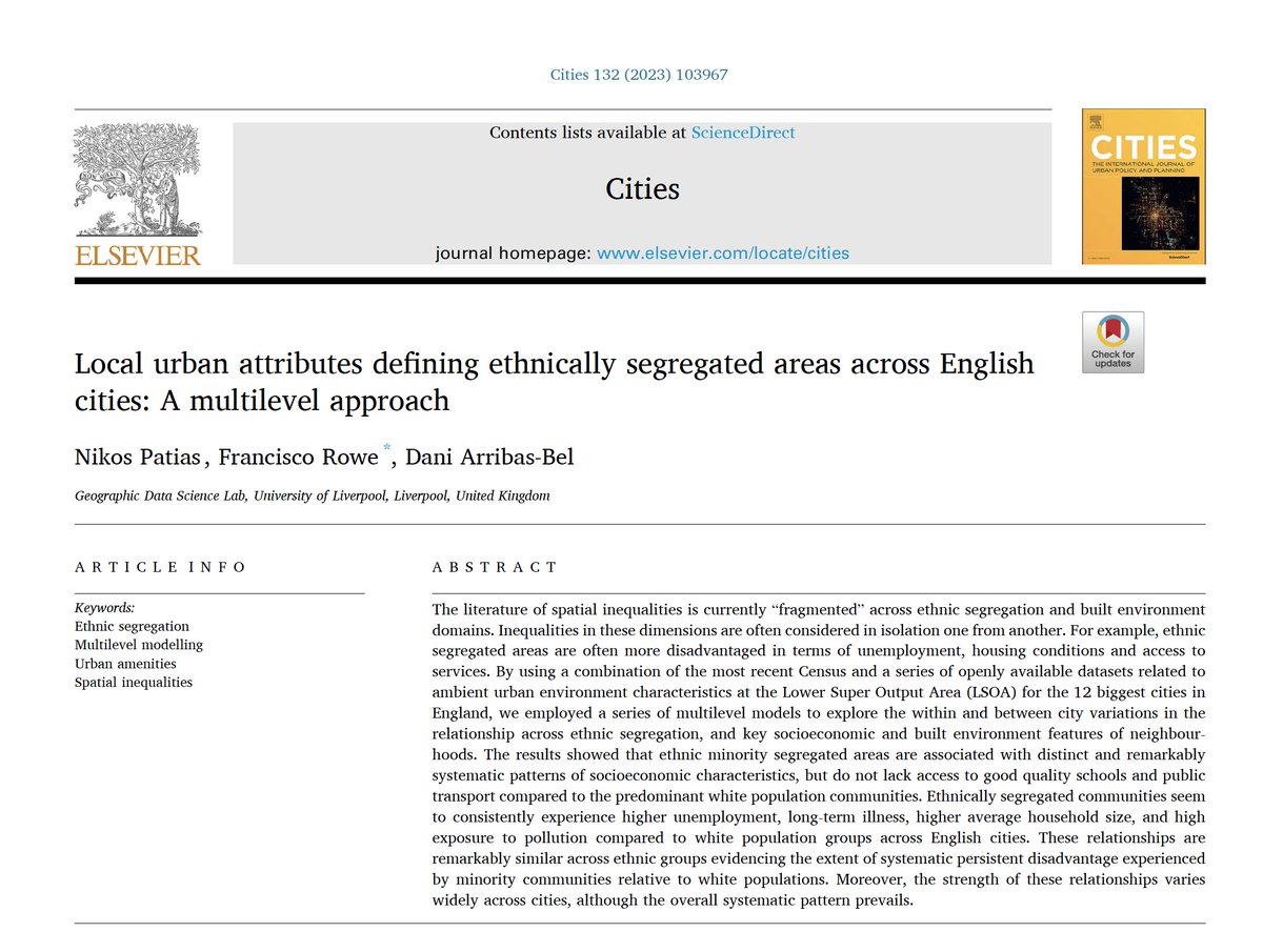 Fcorowe's tweet photo. 💫 Fresh from the oven, new paper in Cities w/ @darribas &amp; led by the fantastic @pat_nikos. The last paper from his PhD saga 👏

🔓 https://t.co/Mgjo1MGc69

🧵1/n https://t.co/yTHOneQhAY