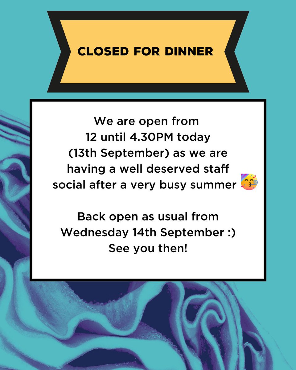 We won't be open for dinner today (Tuesday 13th September) from Wapping Wharf or deliveroo as we will be having a party to celebrate an amazing summer for LOKI POKÉ! See you at lunch today :)