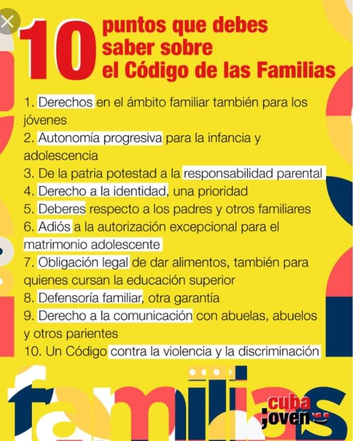 Por esos 10 puntos y porque el #CódigoDeLasFamilias nos protege a todos en #Cuba te invito a votar #CódigoSi