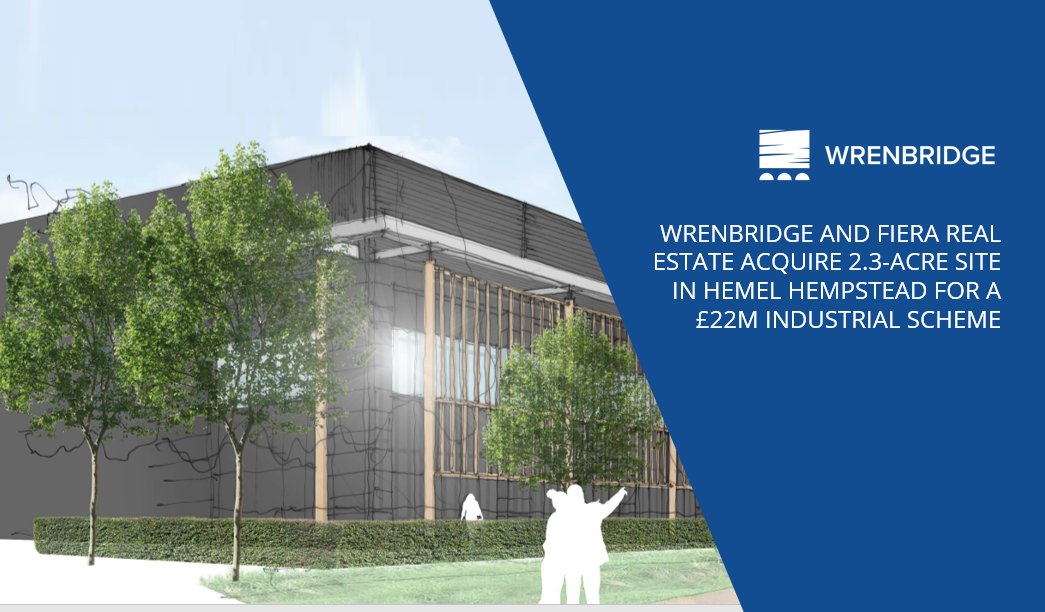Wrenbridge (@wrenbridge) on Twitter photo Wrenbridge and <a href="/FieraRealEstate/">Fiera Real Estate UK</a> are pleased to announce the acquisition of a 2.3-acre site in Hemel Hempstead. The business plan is to obtain planning and speculatively develop a new £22m industrial scheme of 52,000 sq ft. Read more: lnkd.in/eSMW5Tst Wrenbridge and <a href="/FieraRealEstate/">Fiera Real Estate UK</a> are pleased to announce the acquisition of a 2.3-acre site in Hemel Hempstead. The business plan is to obtain planning and speculatively develop a new £22m industrial scheme of 52,000 sq ft. Read more: lnkd.in/eSMW5Tst