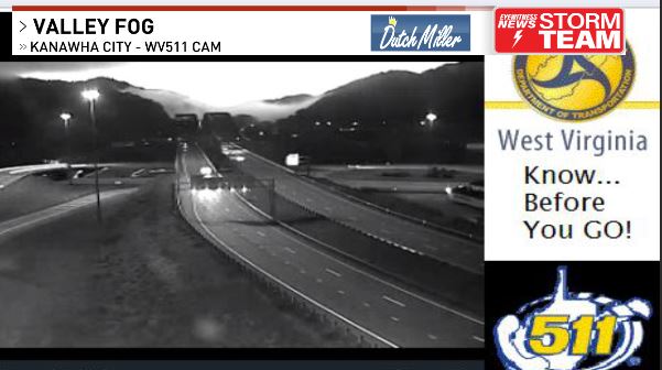 BrandonWxWCHS's tweet photo. Some valley fog 'laying low' on the other side of Kanawha City this morning! 

Fog is very limited thankfully--but it does make for a nice visual to start the day, especially with first light beginning to emerge over the hills. 

#WV511 https://t.co/UMIjl8KDef