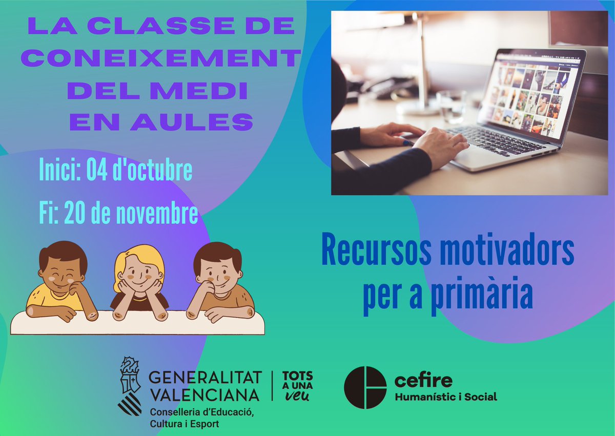 📢 La classe de Coneixement del Medi en Aules. Recursos motivadors per a primària. #Online 🎯Per a afavorir l'organització, la motivació i la comunicació amb el teu alumnat en un entorn segur i pràctic ✍️cefire.edu.gva.es/sfp/index.php?… <a href="/GVAeducacio/">GVA Educació</a> <a href="/GVA_Cefire/">Formació, Innovació i Recursos per al Professorat</a> <a href="/CEFIREambitHiS/">Àmbit Humanístic i Social</a>