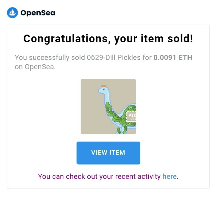 Another Dino Sooold to Amazing <a href="/TsukemonoEth/">tsukemono.eth</a> 
Thank you so much, Enjoy your Pickles 😍😍
Follow him #NFTCommunity