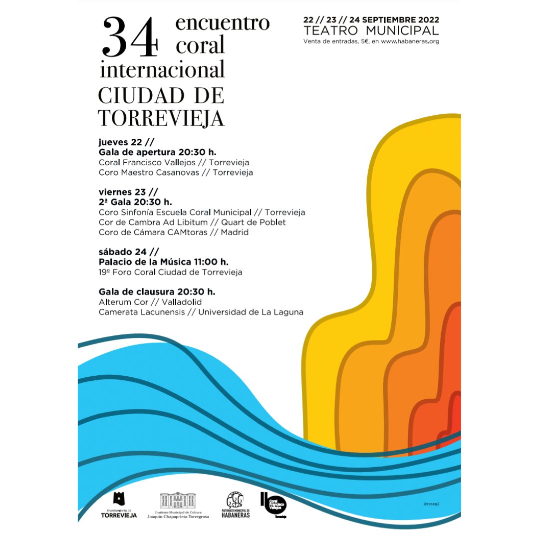 TorreviejaAyto's tweet photo. 🎼El Encuentro Coral se celebrará en el Teatro Municipal de Torrevieja los días 22, 23 y 24 de septiembre, a las 20:30h.

Entradas: a través de la web https://t.co/pVUDPdmOFj y https://t.co/6DYDLazSWE.

#poryparatorrevieja #encuentrocoral #torrevieja https://t.co/GcnuffrTrv