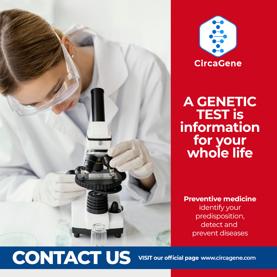 CircaGene's tweet image. At #CircaGene it is a pleasure to take care of your health and that of those you love. We invite you to learn more about our genetic tests, contact us. #precisionmedicine #DNAPrivacy #DiseasePrevention #personalizedmedicine 👩‍⚕️ 👨‍👩‍👧‍👦  ❤️  👨‍⚕️
