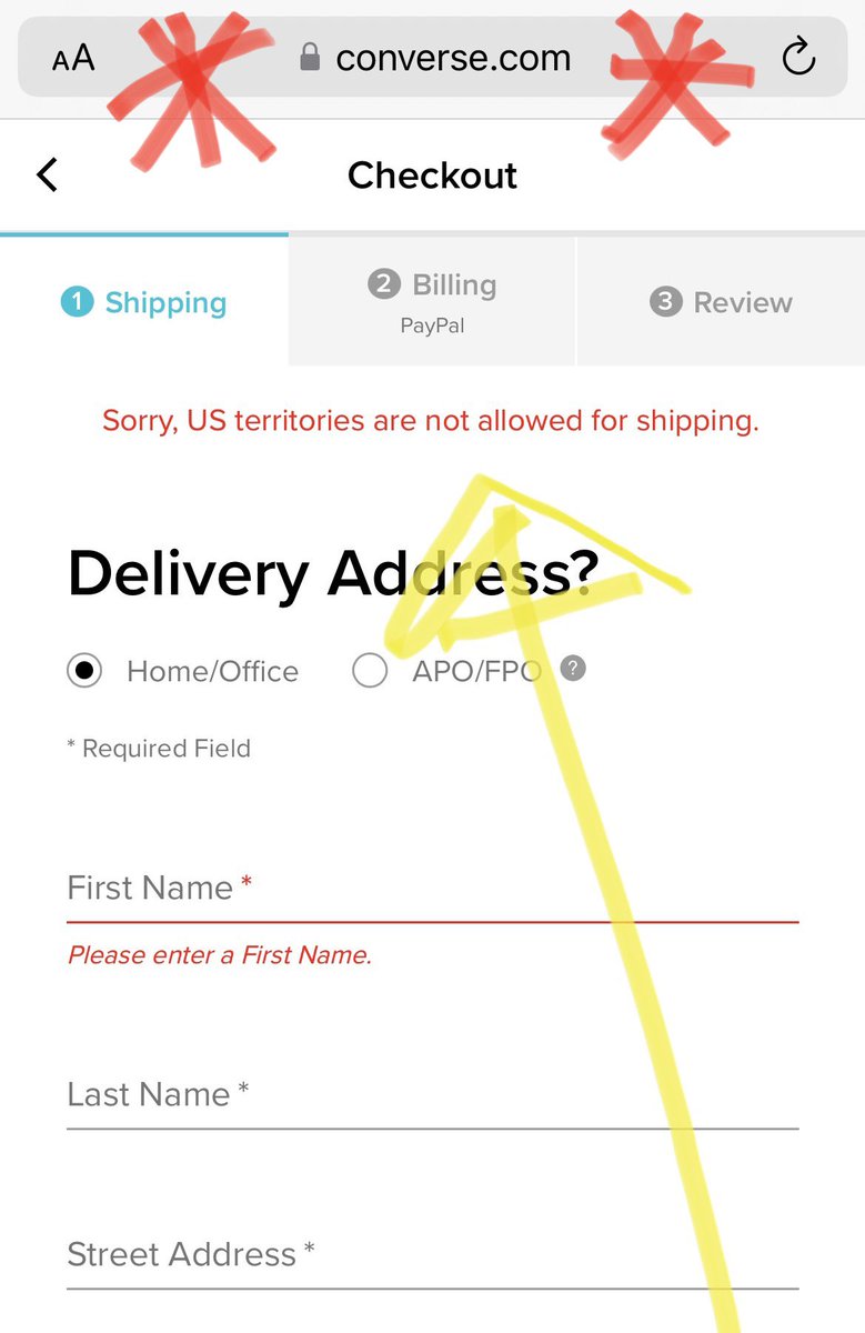 sunsetinsanjuan's tweet photo. An “all American” company that doesn’t ship to US Territories? NOT “all American” at all! @Converse https://t.co/mbfOnV9uwy