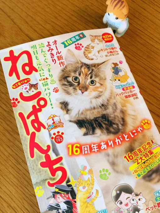 昨日発売のねこぱんち no.193 16周年号に8p載ってます!今号もかわいい猫とおっさんでお送りしてます🐱 