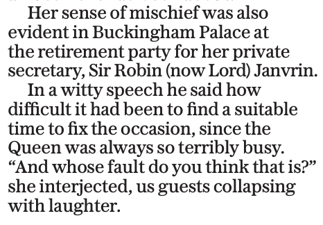 Valentine Low on X: Love this story about the Queen from Peter