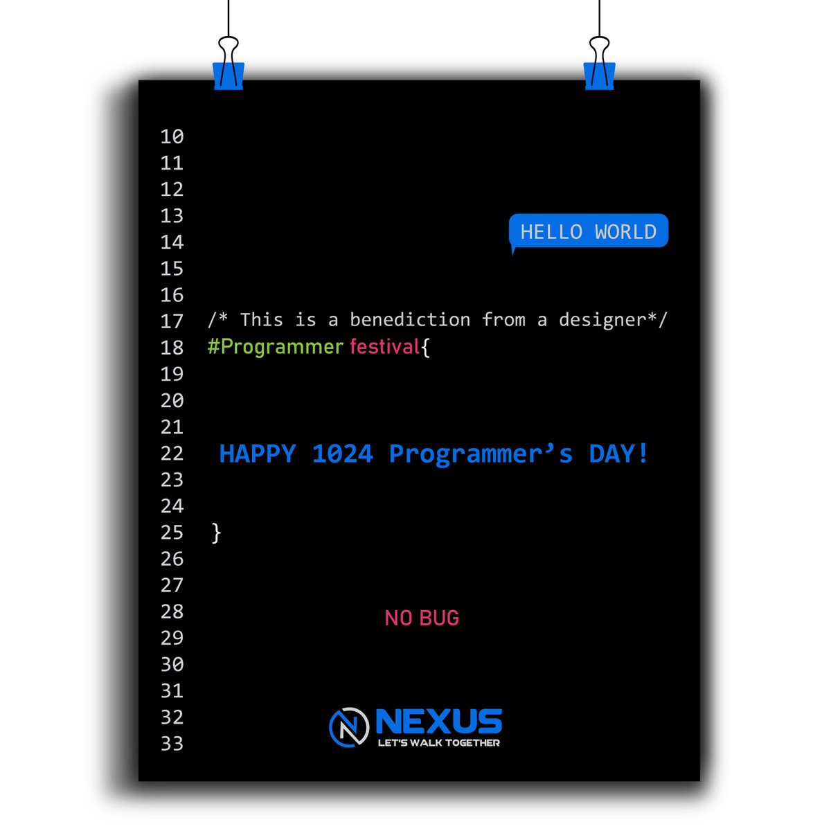 nexus_corporate's tweet photo. Can you still believe it? A day just for you coders. Wishing every developer a cheerful Programmer’s Day.
#wishingprogrammerday #programmersday #programmer #happyprogrammerday #bug #solvethebug #codingislikepuzzle #solvethebuglikepuzzle #nexuscorporatesolution https://t.co/8hHs89bwOT