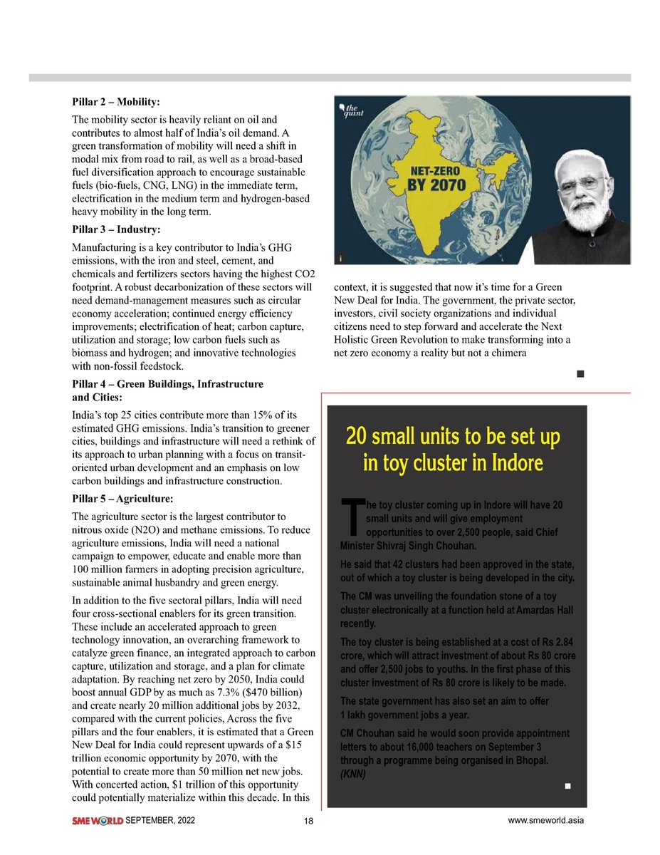 IndiaWaterFoun1's tweet photo. Dear Friends, @drarvindkumar1 latest article on 'Metamorphosing into a net zero Economy?' published in #SMEWorld Magazine, Vol. XV, No. 09, Sept 2022 issue. Please feel free to share your comments and suggestions for improvement. Click here https://t.co/5gx2fxmBBw https://t.co/SO8vRa9CiL